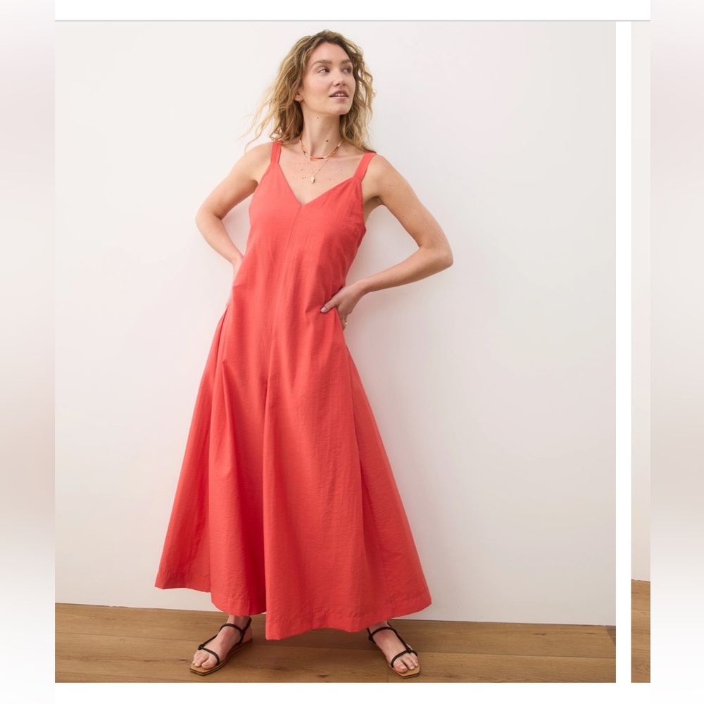 Marine Layer Coral Sleeveless Maxi Dress